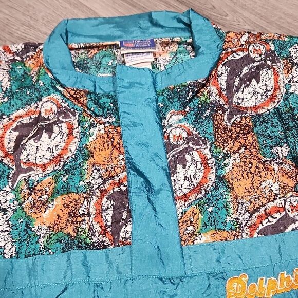 VINTAGE RARE Dolphins Pullover 90's Apex Windbreaker Jacket - Picture 11 of 13